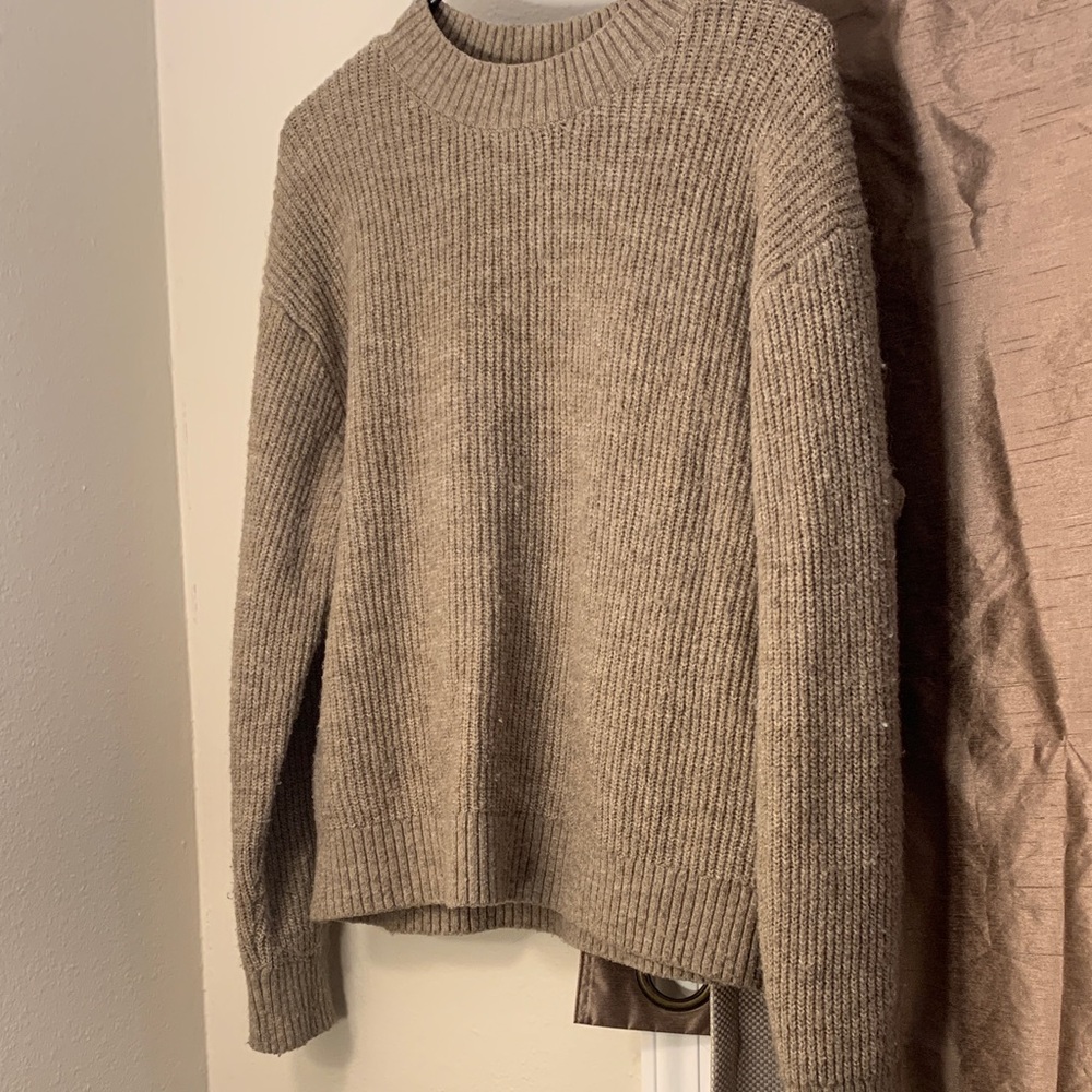 H&M Taupe Crew Neck Sweater